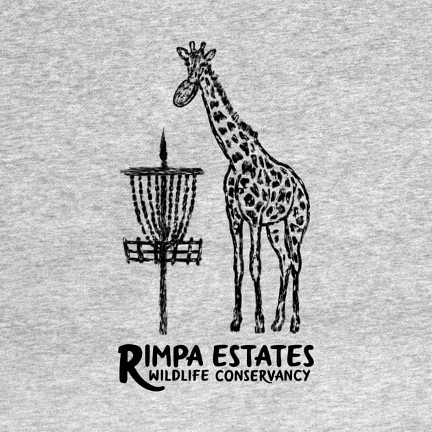 Disc Golf Giraffe, BLACK PRINT by Uberfy